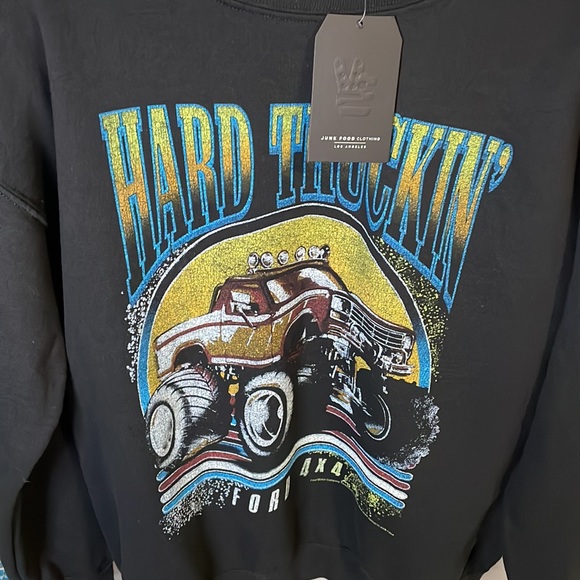 Men’s graphic canvas, monster truck sweatshirt, hard, Truckin, NWT small - Picture 2 of 5